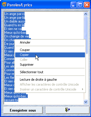 Lyrics/Paroles